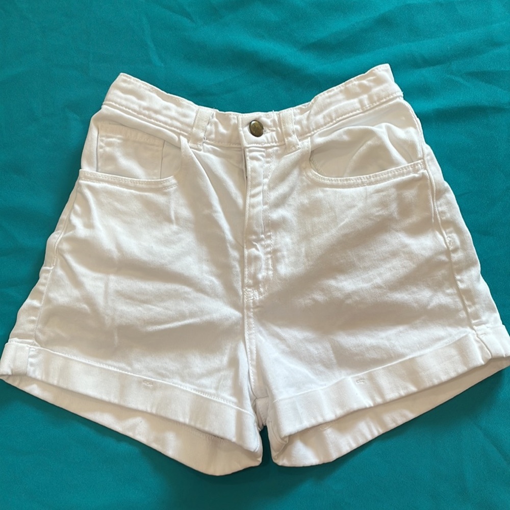 WHITE high waisted American apparel shorts